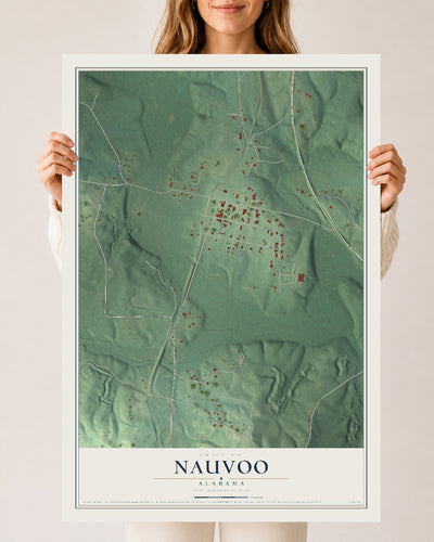 Map of Nauvoo, Alabama, 24 x 36 inch unframed archival matte print