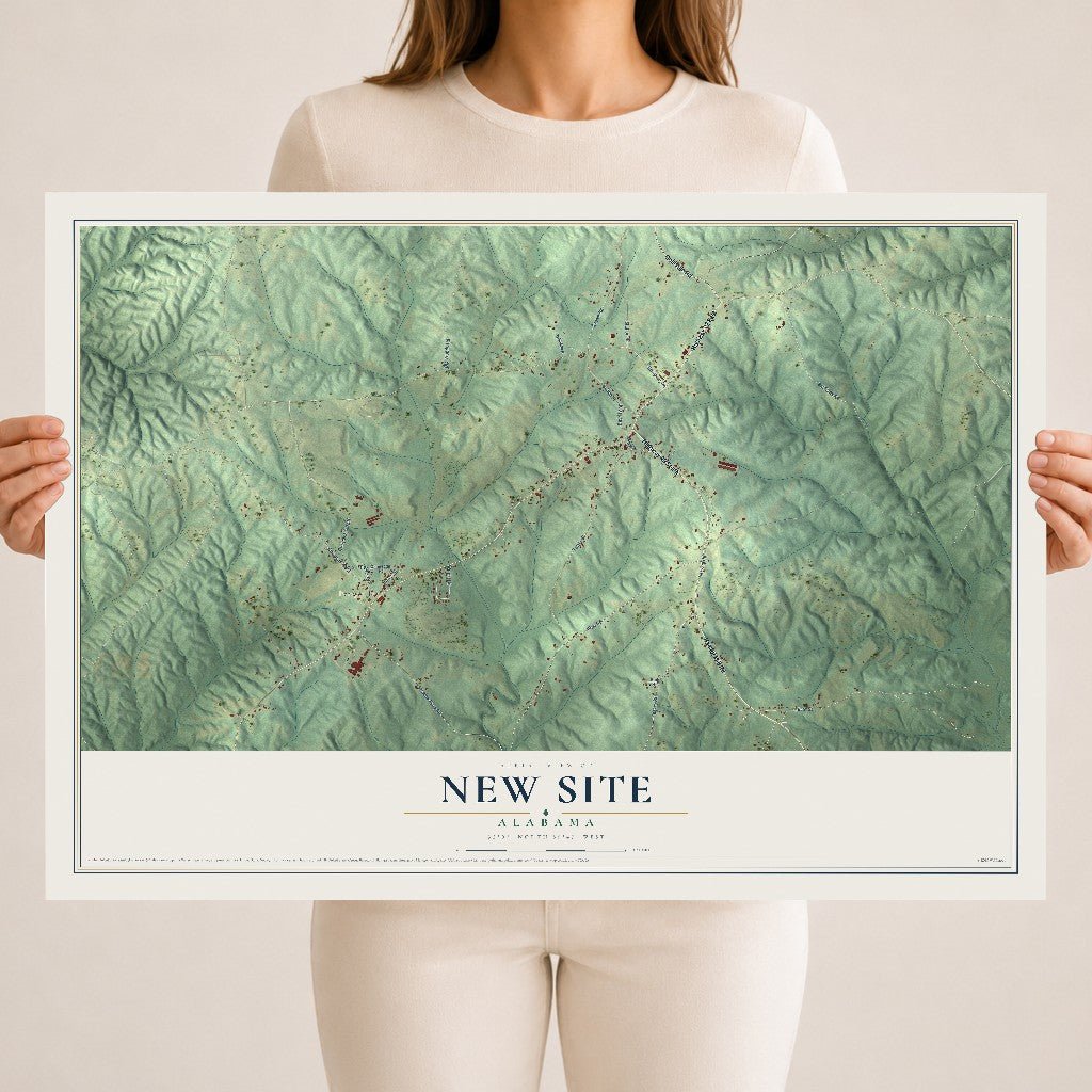 Map of New Site, Alabama, 18 x 24 inch unframed archival matte print
