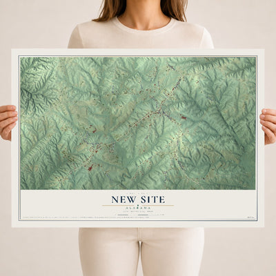 Map of New Site, Alabama, 18 x 24 inch unframed archival matte print