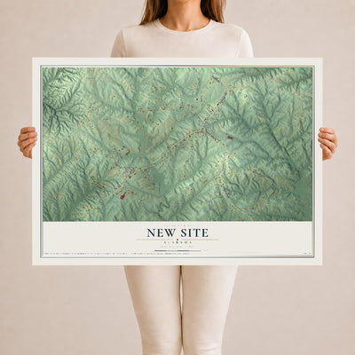 Map of New Site, Alabama, 24 x 36 inch unframed archival matte print