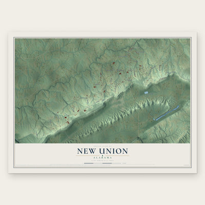 New Union, Alabama map print, the full design