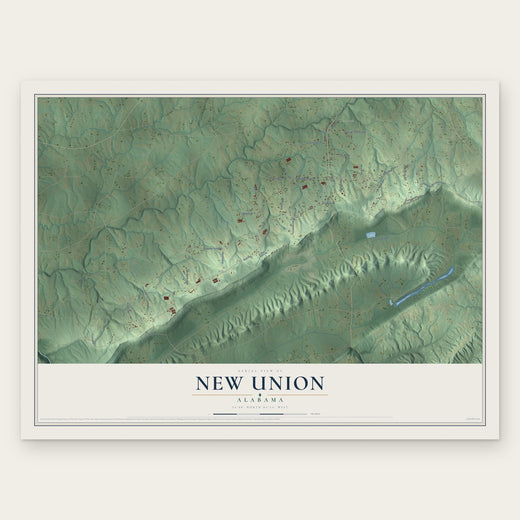 New Union, Alabama map print, the full design