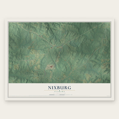 Nixburg, Alabama map print, the full design