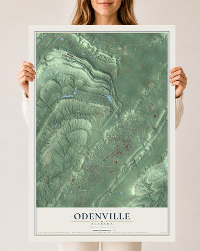 Map of Odenville, Alabama, 24 x 36 inch unframed archival matte print