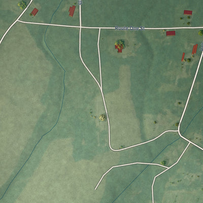 Second close-up of the map of Orrville, Alabama print showing more streets and buildings