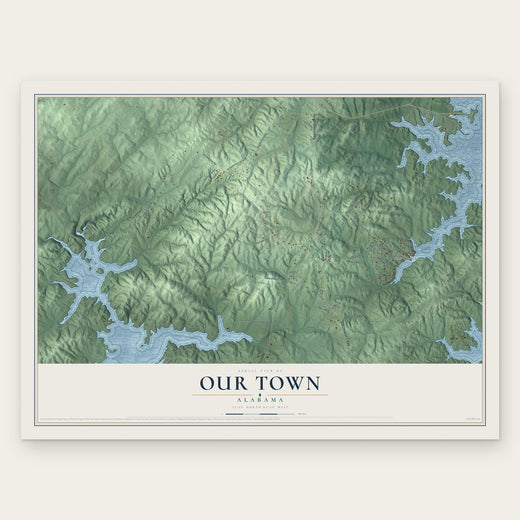 Our Town, Alabama map print, the full design