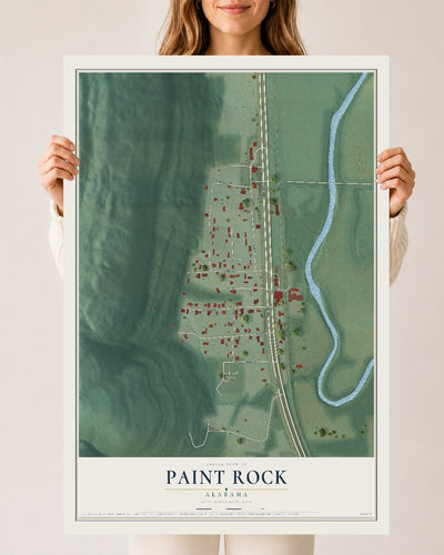 Map of Paint Rock, Alabama, 24 x 36 inch unframed archival matte print