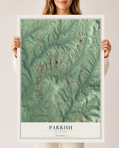 Map of Parrish, Alabama, 24 x 36 inch unframed archival matte print
