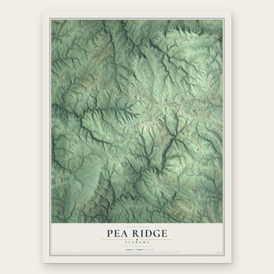 Pea Ridge, Alabama map print, the full design