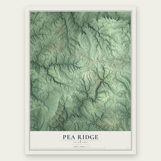 Pea Ridge, Alabama map print, the full design