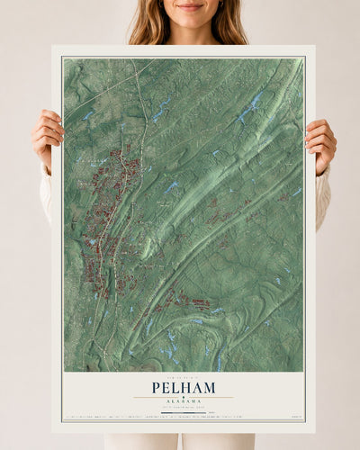 Map of Pelham, Alabama, 24 x 36 inch unframed archival matte print