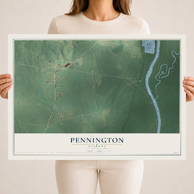 Map of Pennington, Alabama, 18 x 24 inch unframed archival matte print