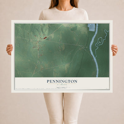 Map of Pennington, Alabama, 24 x 36 inch unframed archival matte print