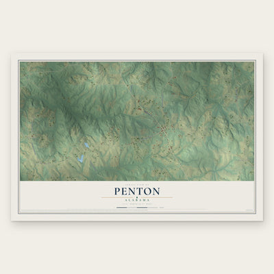 Penton, Alabama map print, the full design