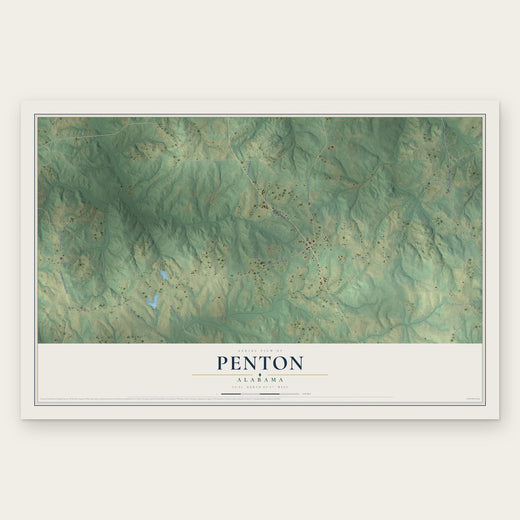 Penton, Alabama map print, the full design