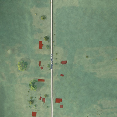 Second close-up of the map of Petrey, Alabama print showing more streets and buildings