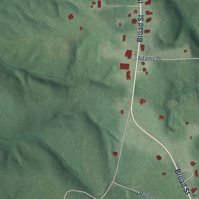 Second close-up of the map of Pine Apple, Alabama print showing more streets and buildings