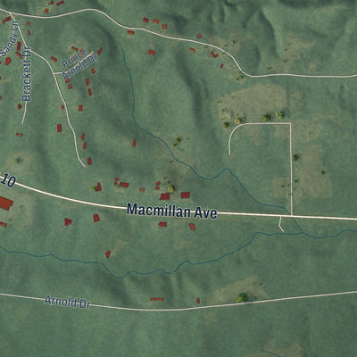 Second close-up of the map of Pine Hill, Alabama print showing more streets and buildings
