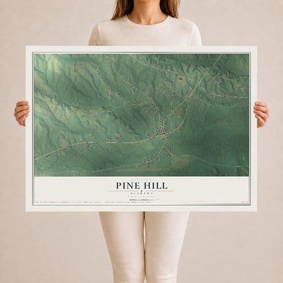 Map of Pine Hill, Alabama, 24 x 36 inch unframed archival matte print