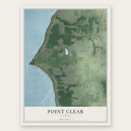 Point Clear, Alabama map print, the full design