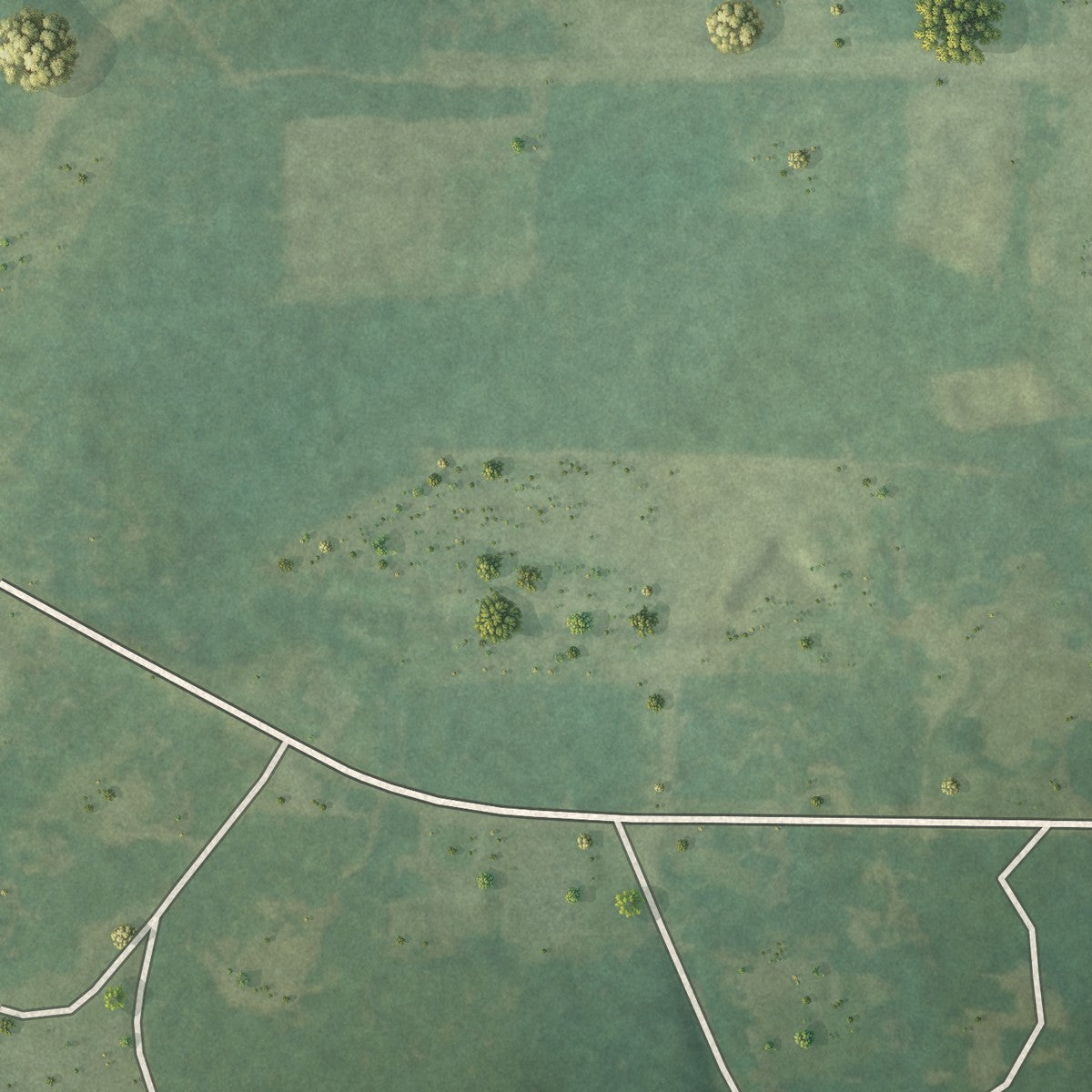 Second close-up of the map of Pollard, Alabama print showing more streets and buildings