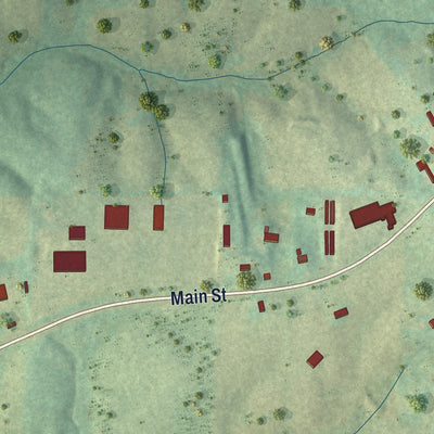 Second close-up of the map of Ranburne, Alabama print showing more streets and buildings