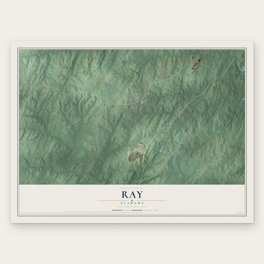 Ray, Alabama map print, the full design