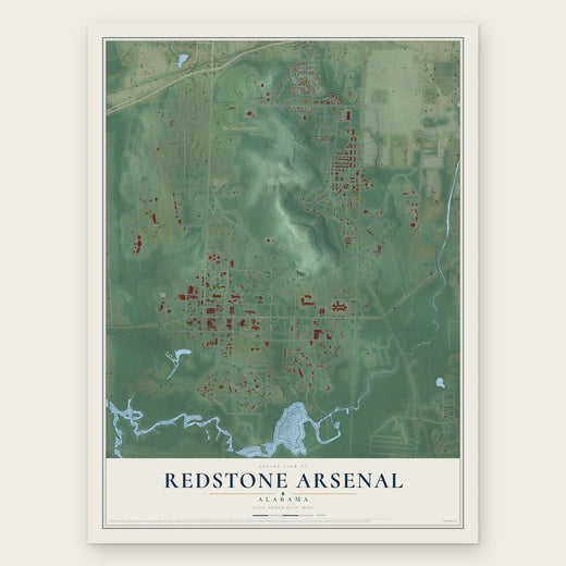 Redstone Arsenal, Alabama map print, the full design