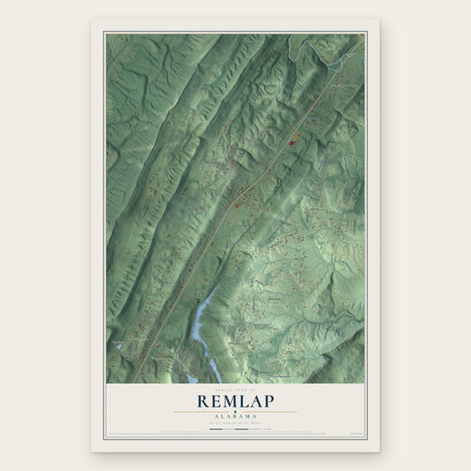 Remlap, Alabama map print, the full design