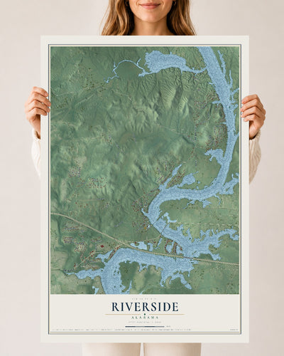Map of Riverside, Alabama, 24 x 36 inch unframed archival matte print