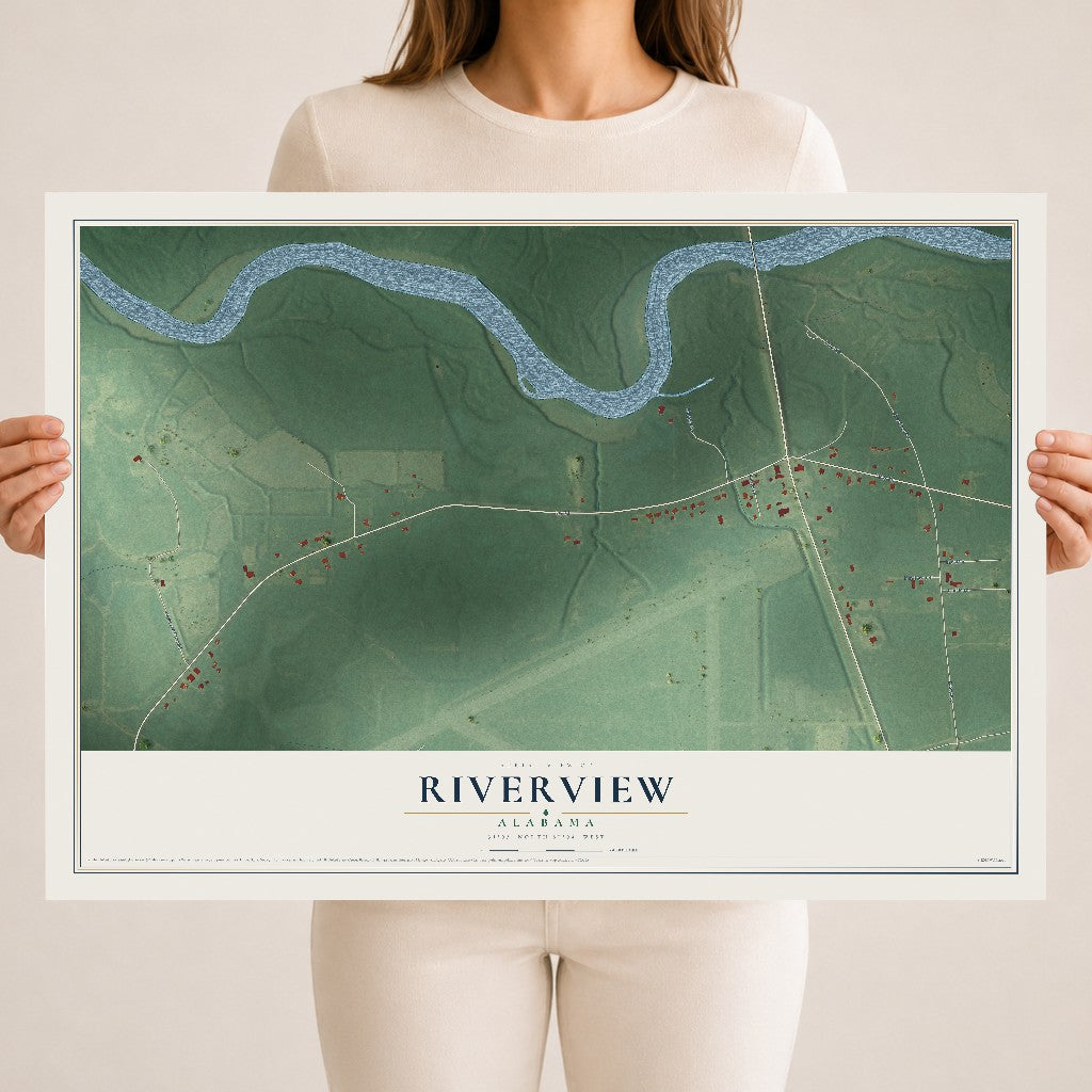 Map of Riverview, Alabama, 18 x 24 inch unframed archival matte print