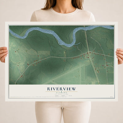 Map of Riverview, Alabama, 18 x 24 inch unframed archival matte print