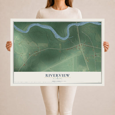 Map of Riverview, Alabama, 24 x 36 inch unframed archival matte print
