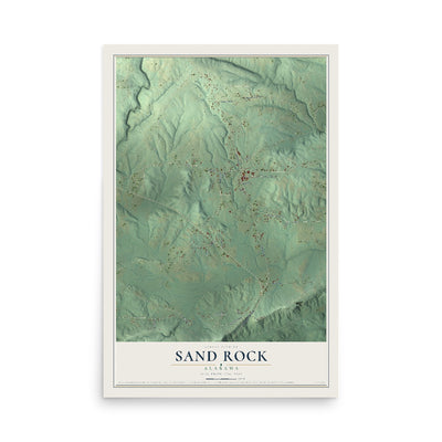 Map of Sand Rock, Alabama, 12 x 18 inch unframed archival matte print