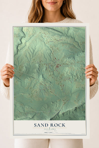 Map of Sand Rock, Alabama, 18 x 24 inch unframed archival matte print