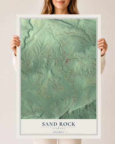 Map of Sand Rock, Alabama, 24 x 36 inch unframed archival matte print