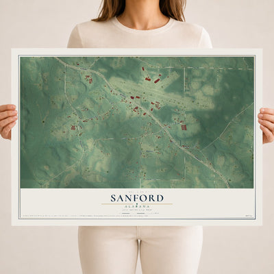 Map of Sanford, Alabama, 18 x 24 inch unframed archival matte print