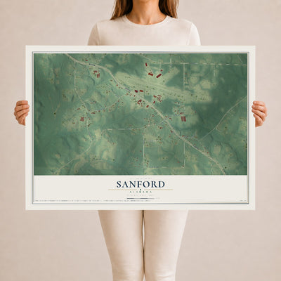 Map of Sanford, Alabama, 24 x 36 inch unframed archival matte print