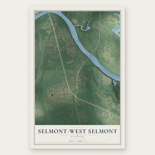 Selmont-West Selmont, Alabama map print, the full design
