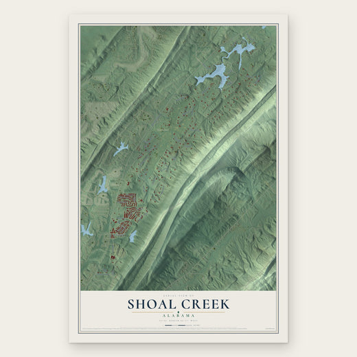 Shoal Creek, Alabama map print, the full design