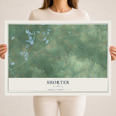Map of Shorter, Alabama, 18 x 24 inch unframed archival matte print