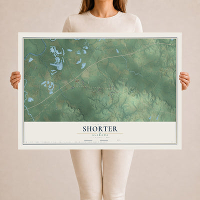 Map of Shorter, Alabama, 24 x 36 inch unframed archival matte print