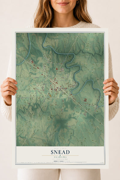 Map of Snead, Alabama, 18 x 24 inch unframed archival matte print