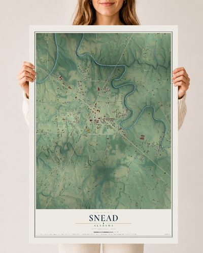 Map of Snead, Alabama, 24 x 36 inch unframed archival matte print