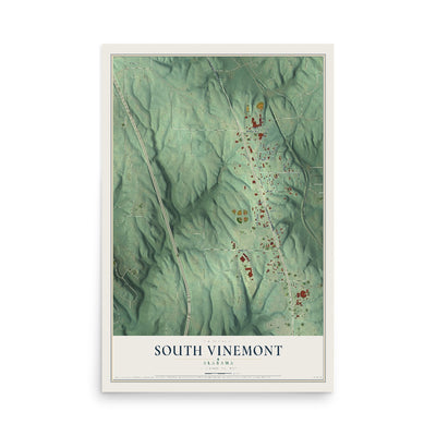 Map of South Vinemont, Alabama, 12 x 18 inch unframed archival matte print