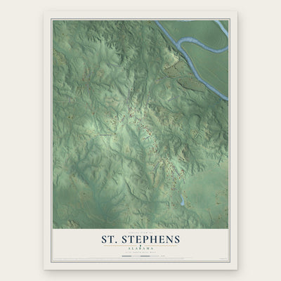 St. Stephens, Alabama map print, the full design