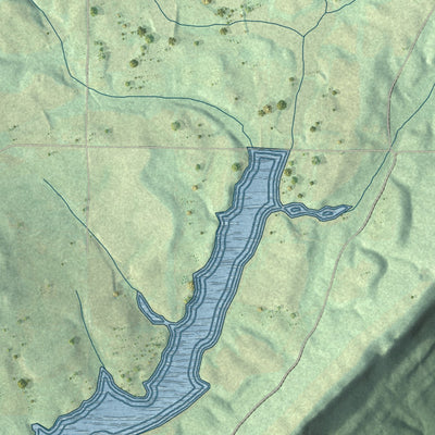 Close-up of the map of Steele, Alabama print showing street and building detail