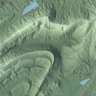 Close-up of the map of Sterrett, Alabama print showing street and building detail