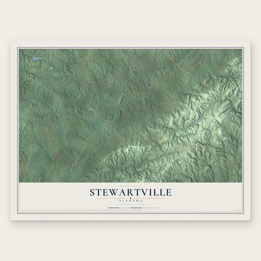 Stewartville, Alabama map print, the full design