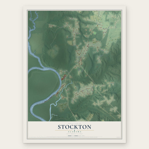 Stockton, Alabama map print, the full design